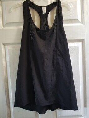 Reebok Women's Black Perforated Racerback Tank Top Size L - NWT